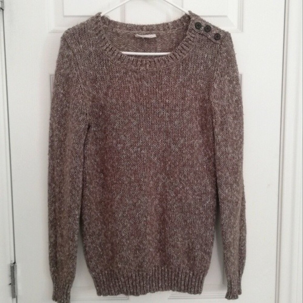 St. John's Bay Brown Sweater with Shoulder Accent Size Medium